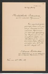 k.k. naturhistorisches Hofmuseum, Intendanzakten 1885-1896 (Hauer), Aktenzahl Z.209.a/1887, Seite 1